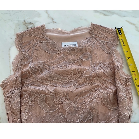 EMILIO PUCCI BLUSH LACE BELTED DRESS SIZE IT 42 / US 8 NWOTS! - Picture 12 of 15